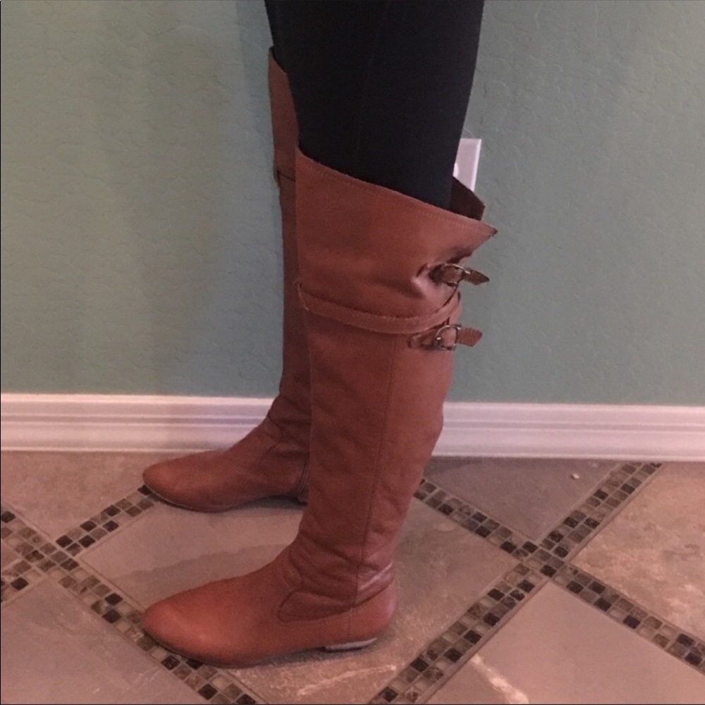 Aldo over the knee boots in cognac